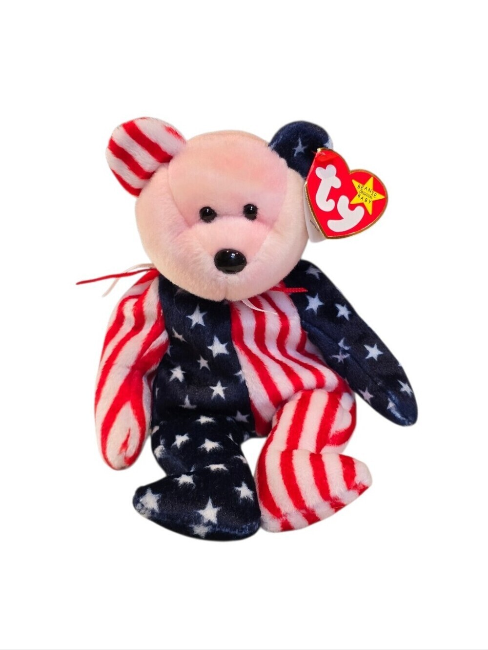 TY Spangle Bear Stars & Stripes Patriotic Beanie Baby